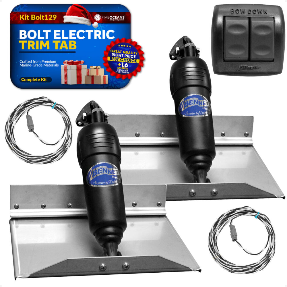 Bennett Marine Bolt Electric Trim Tab System 12" x 12", Includes Complete Kit - Image 2