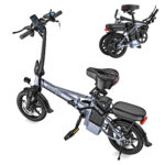 Aovopro EB60 14 Inch 500W Folding Bike with Aluminum Frame 48V 10.4Ah 22MPH 60V Lithium Battery Power Supply
